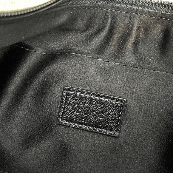 NEW GUCCI Jacquard Black Denim GG Monogram silver Horsebit Shoulder Bag Black - Picture 11 of 16